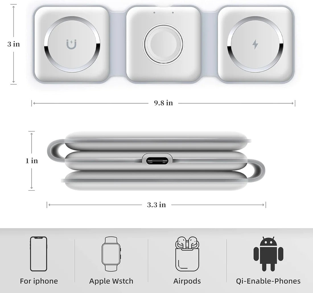 Base Cargador magnetico plegable 3 en 1