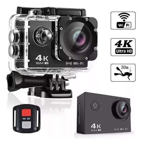 Camara 4k Deportiva Wifi Sumergible Con Control